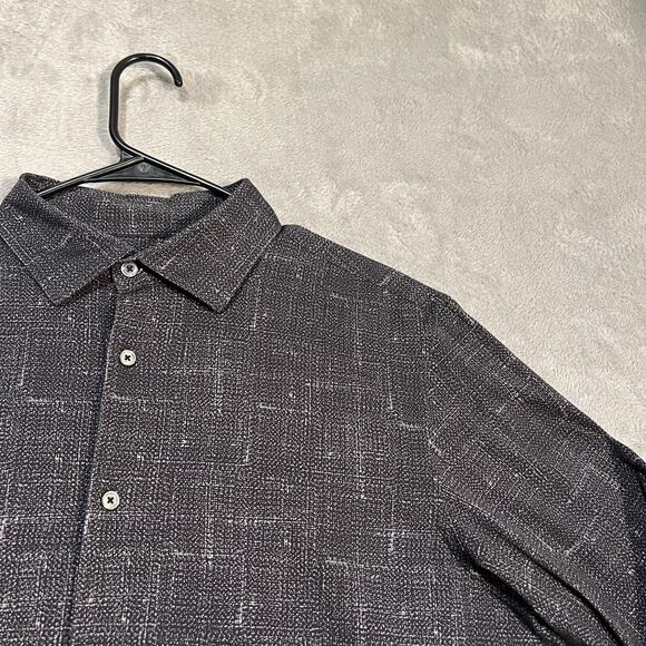 Bugatchi Shirt Mens Large Black OoohCotton Tech 8 Way Stretch Button Up Modern - Picture 3 of 9